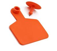 100 Pieces of Blank Ear Tags, Large PE Cattle Tags, Anti-Fading and Cold-Resistant, Convenient for Livestock Identification and Management of Cattle, Sheep and Pigs Orange small200pcs