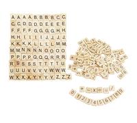 100 Pieces of English Alphabet Wood Chips and 100 Pieces of Number Symbol Wood Chips, Wooden Crafts, Creative Children's Toys, Mini Wooden Alphabet
