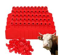 100 Pieces of Large Size Cattle Ear Tags PE Empty Ear Tags are Suitable for Livestock Management Cold Cattle and Adult (Yellow, Red, Blue, Green, Orange) red 100pcs