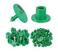 100 Pieces of Livestock Ear Tags Numbered 001-1000, Anti-Falling Round Ear Tags, PE Material Suitable for Sheep, Pigs, Calves and Pig Animal Identification Ear Tags Green 101-200