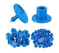 100 Pieces of Livestock Ear Tags Numbered 001-1000, Anti-Falling Round Ear Tags, PE Material Suitable for Sheep, Pigs, Calves and Pig Animal Identification Ear Tags Blue 101-200