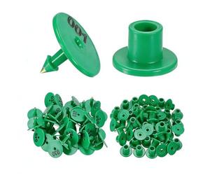 100 Pieces of Livestock Ear Tags Numbered 001-1000, Anti-Falling Round Ear Tags, PE Material Suitable for Sheep, Pigs, Calves and Pig Animal Identification Ear Tags Green 101-200