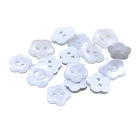 100 Pieces of Plum Blossom Buttons, Sewing Flower Buttons, Cardigan Knitted Buttons, Baby Buttons, Clothing Decorative Buttons, 2 Hole Flower Buttons, Resin Sewing Buttons (White)