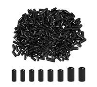 100 Pieces of Small Parts Protective Caps, Inner Diameter 2mm, 3mm, 4mm, 6mm, 1 Piece of Transparent Zipper Bag, Cable Protector, Rubber Sleeve Plastic Cap, Screw Protective Sleeve