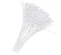 100 Pieces Pearl Sticks, 3 Styles String Pearl Sticks Handmade Strands Beads Wreath Wedding Pearl Bridal Bouquet Party Decor Beaded Strand Able Decor Crafts DIY Accessories(White)