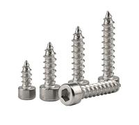 100 pieces per pack. Hexagonal cylindrical head self-tapping screws, grade 8.8, nickel-plated carbon steel, M2, M2.6, M3, M4, M5, M6.(50mm x100pcs,M2.6)