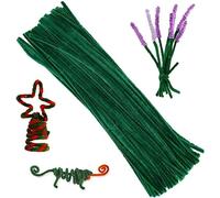 100 Pieces Pipe Cleaners Solid Color Set,Pipe Cleaners DIY Arts Crafts Decoration,Green Pipe Cleaners Craft Supplies