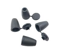 100 Pieces Plastic Bell Stopper Cord Ends Lock with Lid Plastic Bell Cord Lock Cap End Stopper Cord Rope Ends Locks Lanyard Clips Fastener for Backpack Drawstrings Lanyard, 3.5mm Hole, Black