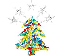 100 Pieces Plastic Christmas Tree Bulbs and 5 Stars Replacement Tree Bulbs for Ceramic Christmas Tree Decorations (4.7 mm Diameter, Assorted Color)