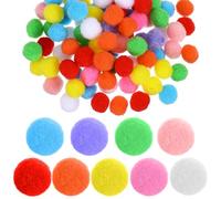 100 Pieces Pom Poms for Crafts, 1.2 Inch Bulk Pompoms for Crafting, Fuzzy Pompom Puff Balls for Christmas DIY Arts, Craft Making Decorations Projects, Home Party Decorations Multicolor