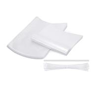 100 Pieces Poultry Shrink Wrap Bags Transparent Heat Shrink Bags and 100 Pieces Zip Ties and Clear Silicone Straw