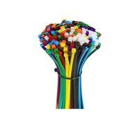 100 Pieces, Quick-tie Plastic Multi-Color Self-Locking Nylon Multi-Function Cable Ties(Red,W2.7xL200mm)