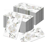 100 Pieces Rectangular Napkins, Table Paper Napkins Decoration Party Supplies, Suitable for Home, Kitchen, Bathroom, Tea Party, Wedding, Birthday Party and Other Festivals-Magnolia