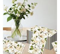 100 Pieces Rectangular Napkins, Table Paper Napkins Decoration Party Supplies, Suitable for Home, Kitchen, Bathroom, Tea Party, Wedding, Birthday Party and Other Festivals-Magnolia