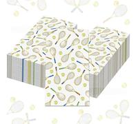100 Pieces Rectangular Napkins, Table Paper Napkins Decoration Party Supplies, Suitable for Home, Kitchen, Bathroom, Tea Party, Wedding, Birthday Party and Other Festivals-Tennis