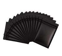 100 Pieces Resealable Smell Proof Bags Foil Pouch Bag Flat Bag for Party Favor Food Storage- Size: 8.3 x 12.9 cm, Black