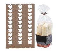 100 Pieces Reusable Plastic Bread Bag Clips Keep Your Food Fresh Longer After Opening 7/8 x 7/8 inches (Brown)