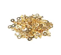 100 Pieces Ring Terminal, Brass Wire Terminals Connector Electrical Cable Lugs Terminals for Car, Automatic Equipment and Batteries - M6 (6.2mm)