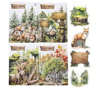 100 Pieces Scrapbook Stickers Journal Scrapbook Accessories Sticker Aesthetic Animal&Forest Journaling Sticker for Children Adult Girls for Journaling Photo Album Notepads Journals Computer