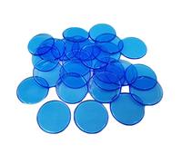100 Pieces/Set Plastic 19 mm Chips Multi Color Markers Fun Family Club Children Game Supplies Counting Math Toys, Transparent sapphire
