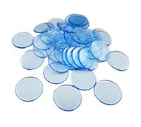 100 Pieces/Set Plastic 19 mm Chips Multi Color Markers Fun Family Club Children Game Supplies Counting Math Toys, Transparent Cyan