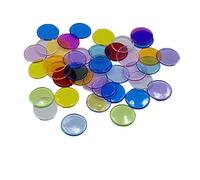 100 Pieces/Set Plastic 19 mm Chips Multi Color Markers Fun Family Club Children Game Supplies Counting Math Toys, Transparent mixed color