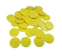 100 Pieces/Set Plastic 19 mm Chips Multi Color Markers Fun Family Club Children Game Supplies Counting Math Toys, solid light yellow