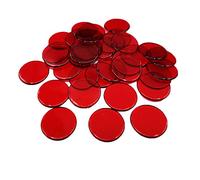 100 Pieces/Set Plastic 19 mm Chips Multi Color Markers Fun Family Club Children Game Supplies Counting Math Toys, Transparent red