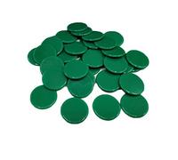 100 Pieces/Set Plastic 19 mm Chips Multi Color Markers Fun Family Club Children Game Supplies Counting Math Toys, solid green
