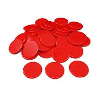 100 Pieces/Set Plastic 19mm Chips Multi Color Markers Fun Family Club Children Game Supplies Counting Math Toys, solid red