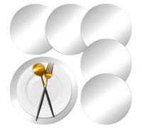 100 Pieces Silver Paper Placemats Round Disposable Glitter Table Mats Mirror Foil Decorative Place Mats for Wedding Holiday Party Christmas Dining Table Decor