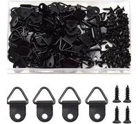 100 Pieces Single Punched Hooks Comfortable Triangles D-Rings with Screws for Photo Hanging