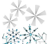 100 Pieces Snowflake Wire Forms Metal Snowflake Bead Wire for Fun Beading Project Christmas DIY Craft Making Supplies Winter Ornament, 3.7/4.3/5.9 Inch