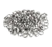 100 Pieces Stainless Steel Pex Crimp Ring, Strip Width 7Mm Single Ear Hose Clamp Suitable for PEX Tubing Pipe Fitting Connections,14.6~17.8mm(14.3~17.5mm)