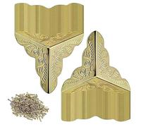 - 100 pieces stair dust protection, decorative box corner protection, multi-functional retro stair dust corner, decorative antique box corner guard