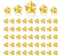 100 Pieces Star Badge Lapel Pin 4th of July Memorial Day Veterans Day Party Silver or Gold Star Badge Lapel Pin Independence Day Costume Decorations (16mm, 100pcs)