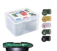 100 Pieces Texas Holdem Pokerx Chip With Case-3.5cm Numbered Chips,Poker Chips For Texas Hold'em, Blackjack,Card Night Poker Games