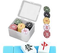 100 Pieces Texas Holdem Pokerx Chip With Case-3.5cm Numbered Chips,Poker Chips For Texas Hold'em, Blackjack,Card Night Poker Games