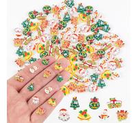 100 Pieces Tiny Christmas Decorations for Dollhouse Micro Resin Decor for Crafts Mini Things for Fairy Garden Micro Landscaping Decoration, Style 4