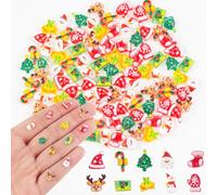 100 Pieces Tiny Christmas Decorations for Dollhouse Micro Resin Decor for Crafts Mini Things for Fairy Garden Micro Landscaping Decoration, Style 5