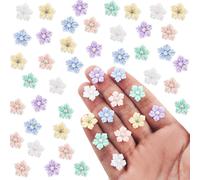 100 Pieces Tiny Flower for Dollhouse Miniatures Resin Things for Crafts Mini Flowers for Fairy Garden Micro Landscaping Decoration