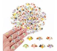 100 Pieces Tiny Folding Fan for Crafts Dollhouse Miniatures Resin Mini Things Decor for Fairy Garden Micro Landscaping Decoration