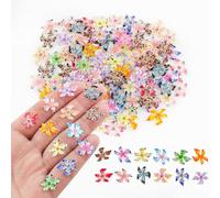 100 Pieces Tiny Lily for Crafts Dollhouse Miniatures Resin Mini Things Decor for Fairy Garden Micro Landscaping Decoration