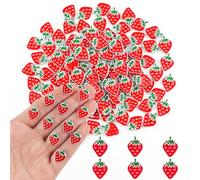 100 Pieces Tiny Strawberry for Dollhouse Micro Resin Fruit Decor for Crafts Mini Things for Fairy Garden Micro Landscaping Decoration, Style 1
