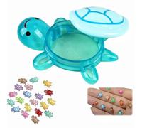 100 Pieces Tiny Turtles for Crafts with Turtle Storage Box,Glow in The Dark Resin Animals,Garden Ornaments,Fairy Garden Accessories,Toys for Small Ani/mals,Easy Storage Mini Resin Anim/als,Diy Crafts