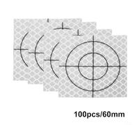 100 Pieces Total Station Acrylic Reflective Targets with Crosshairs for Structural Monitoring and Accurate Measurement in Civil Engineering Projects (6cm*6cm)