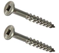 100 Pieces US Stainless 316#8 A4 8 x 2-1/2"/1-3/4" Decking Screw Bugle Head Type 17 Square Drive Marine Grade