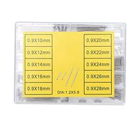 100 Pieces Watchband Link Pin Connecting Shaft Set - Alloy Strap Clasp Tube Bar Assortment - 0.9 mm Diameter - 10 mm to 28 mm Lengths - 10 Sizes for Repair and Maintenance