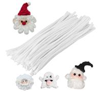 100 Pieces White Pipe Cleaners,Pipe Cleaners Chenille Stems,Flexible Pipe Cleaners 30cm × 6mm for DIY, Arts and Crafts Project Decoration