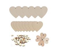 100 Pieces Wooden Heart Ornaments Wooden Heart For Wedding Diy Craft
